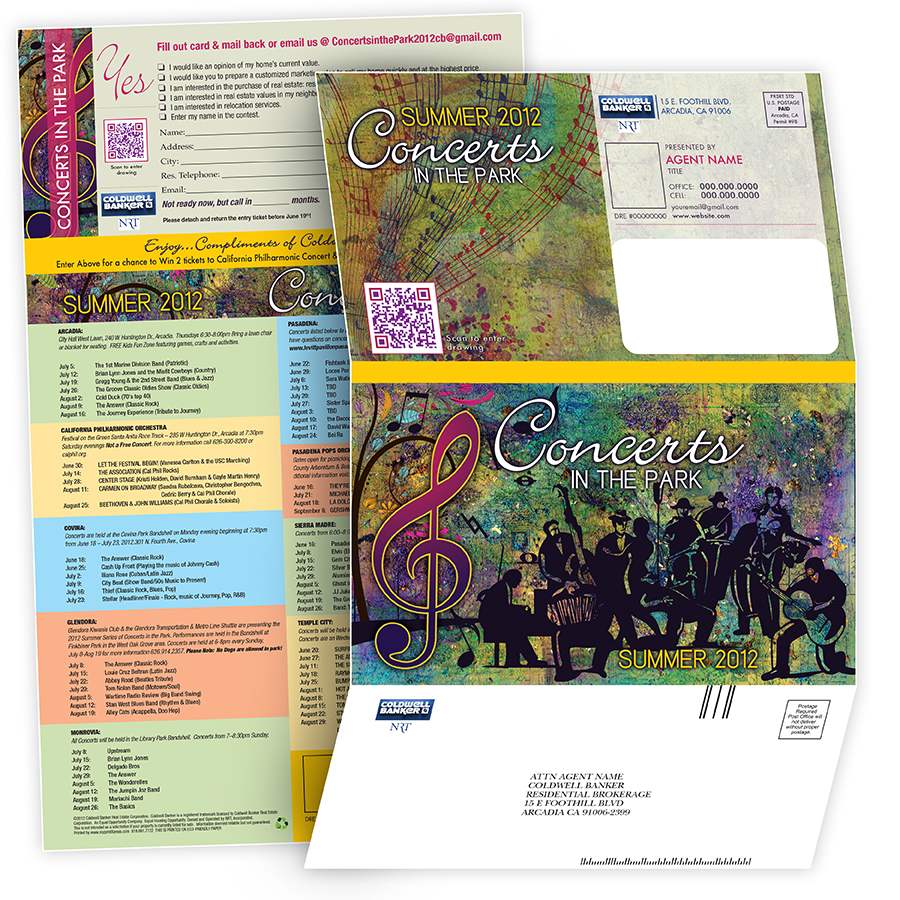 Concerts in the Park 2012 Mailers