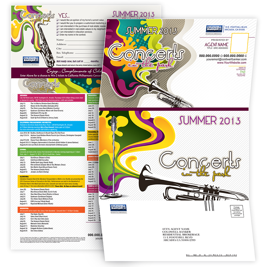 Concerts in the Park 2013 Mailers
